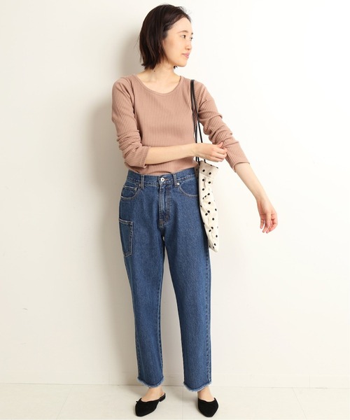 SLOBE IENA(スローブイエナ)の「プリーツリブプルオーバー【手洗い可能】◆(Tシャツ/カットソー・レディース・ホワイト/ブラウン/ベージュ/ブルー・FREE)」の7枚目の写真