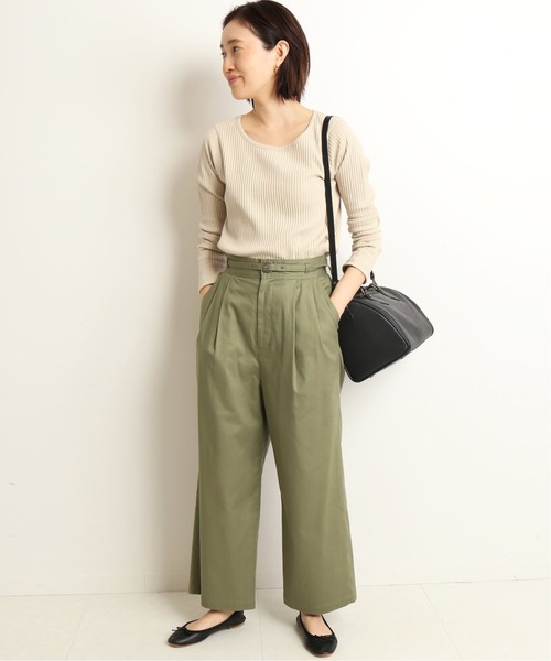 SLOBE IENA(スローブイエナ)の「プリーツリブプルオーバー【手洗い可能】◆(Tシャツ/カットソー・レディース・ホワイト/ブラウン/ベージュ/ブルー・FREE)」の13枚目の写真