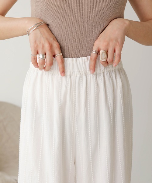 Bab（バブ）の「【WEB限定】コットンレースミックスパンツ（その他パンツ・レディース・ブラウン/オフホワイト/チャコールグレー・38）」の6枚目の写真