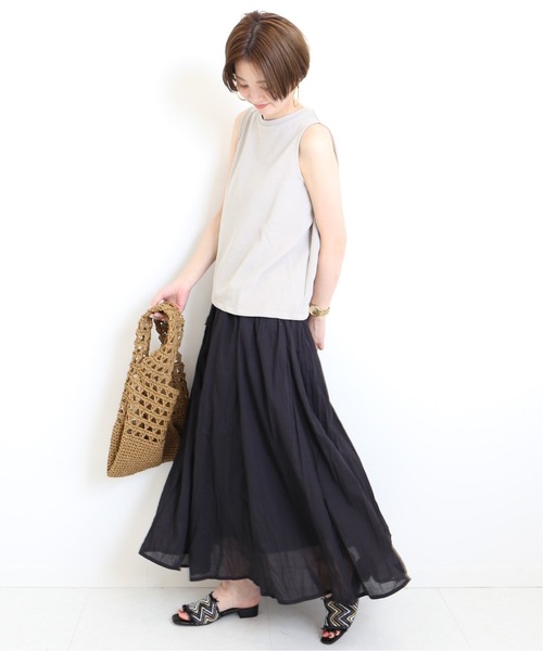 Simplicite(サンプリシテ)の「カットミラノT/T(Tシャツ/カットソー・レディース・ホワイト/ブラック/ベージュ/イエロー・FREE)」の9枚目の写真