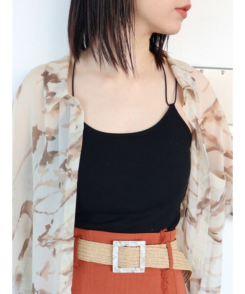 MURUA（ムルーア）の「バッククロスリブキャミソール（キャミソール・レディース・ホワイト/ブラック/オレンジ/ベージュ・FREE）」の3枚目の写真