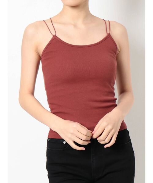 MURUA（ムルーア）の「バッククロスリブキャミソール（キャミソール・レディース・ホワイト/ブラック/オレンジ/ベージュ・FREE）」の10枚目の写真