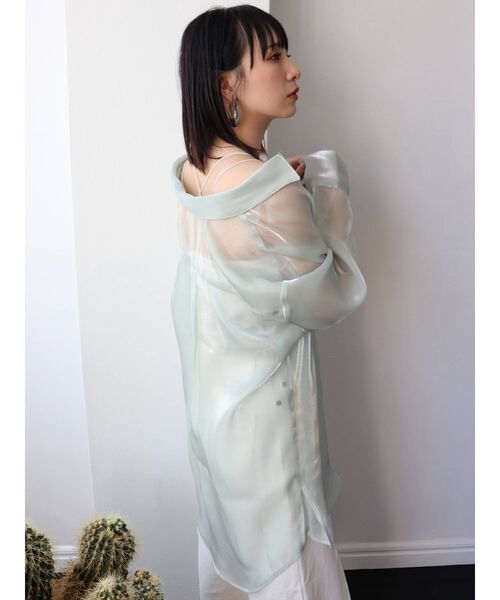 MURUA（ムルーア）の「バッククロスリブキャミソール（キャミソール・レディース・ホワイト/ブラック/オレンジ/ベージュ・FREE）」の6枚目の写真