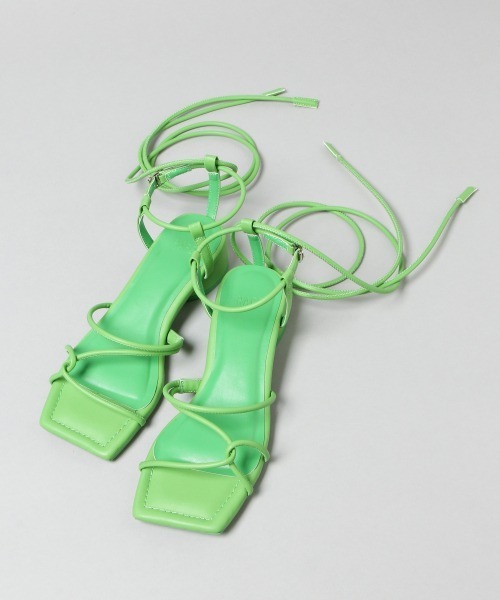 HARE（ハレ）の「スクエアStringサンダル(HARE)（サンダル・レディース・ブラック/グリーン・M/L）」の4枚目の写真