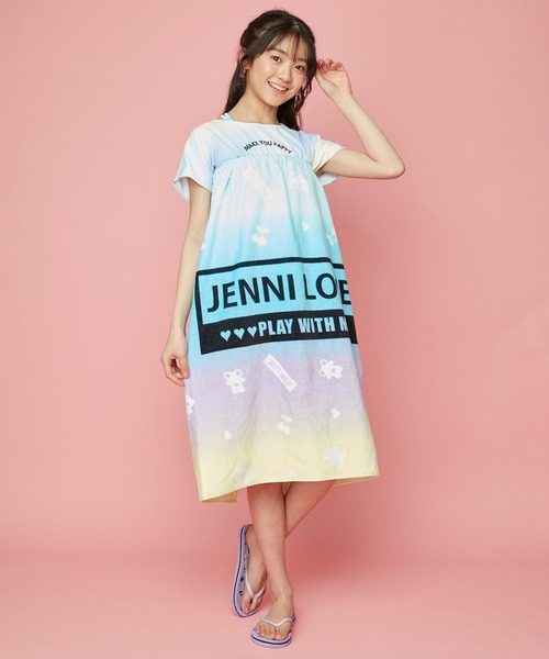 JENNI love（ジェニィラブ）の「グラデ総柄ビーチサンダル（サンダル・キッズ・ブラック/ラベンダー・22cm/23cm/24cm/20cm/21cm）」の13枚目の写真