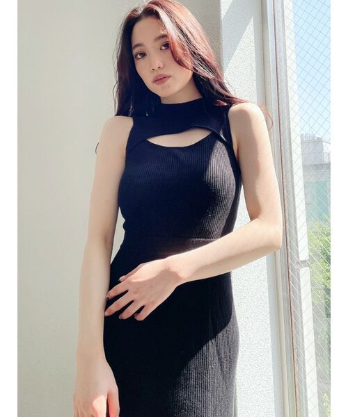 GYDA（ジェイダ）の「フロントオープンマーメイドニットワンピース（ワンピース・レディース・アイボリー/ブラック/ベージュ・FREE）」の9枚目の写真