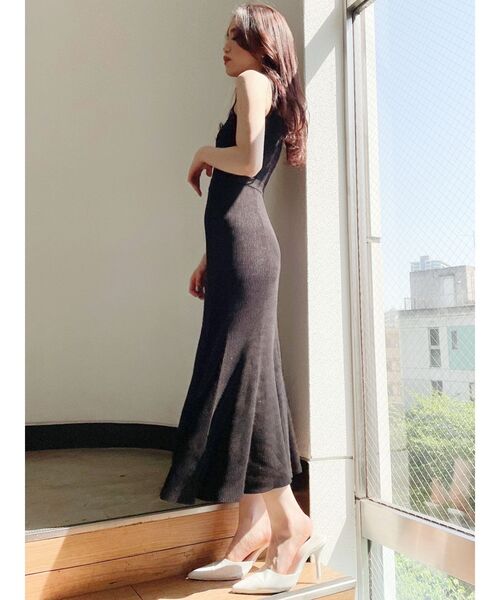 GYDA（ジェイダ）の「フロントオープンマーメイドニットワンピース（ワンピース・レディース・アイボリー/ブラック/ベージュ・FREE）」の7枚目の写真