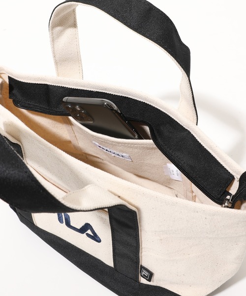 FILA(フィラ)の「FILA GOLF/フィラゴルフ ブランドロゴ マチ有り キャンバス地 トートバッグ 37L ゴルフグッズ スポーツ(トートバッグ・メンズ・ブラック/ネイビー/レッド・FREE)」の8枚目の写真