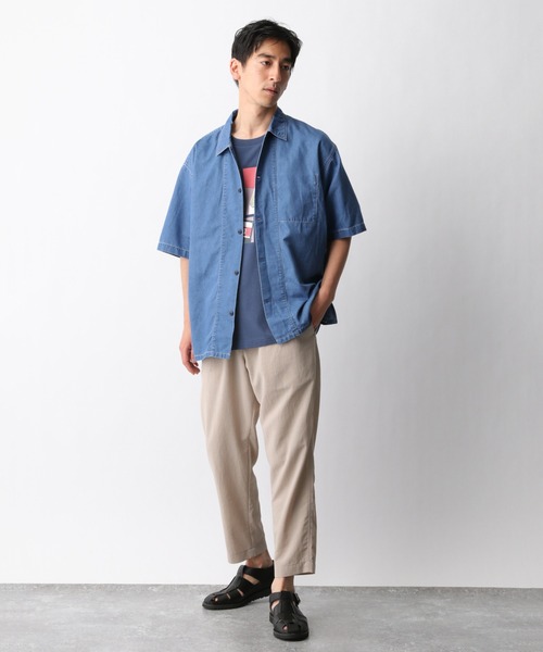 GLOBAL WORK(グローバルワーク)の「デニムカバーオールシャツ半袖/935473(シャツ/ブラウス・メンズ・ネイビー/グレー/ブルー・SMALL/MEDIUM/LARGE)」の10枚目の写真