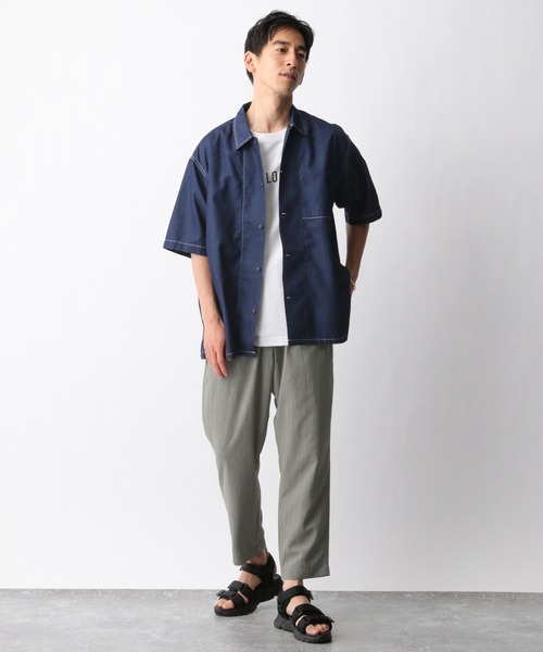 GLOBAL WORK(グローバルワーク)の「デニムカバーオールシャツ半袖/935473(シャツ/ブラウス・メンズ・ネイビー/グレー/ブルー・SMALL/MEDIUM/LARGE)」の13枚目の写真