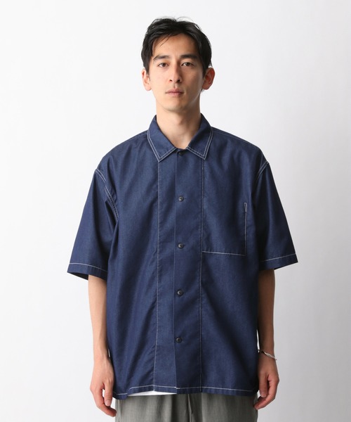 GLOBAL WORK(グローバルワーク)の「デニムカバーオールシャツ半袖/935473(シャツ/ブラウス・メンズ・ネイビー/グレー/ブルー・SMALL/MEDIUM/LARGE)」の14枚目の写真