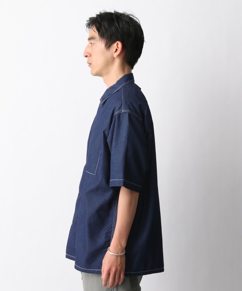 GLOBAL WORK(グローバルワーク)の「デニムカバーオールシャツ半袖/935473(シャツ/ブラウス・メンズ・ネイビー/グレー/ブルー・SMALL/MEDIUM/LARGE)」の15枚目の写真