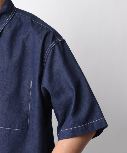 GLOBAL WORK(グローバルワーク)の「デニムカバーオールシャツ半袖/935473(シャツ/ブラウス・メンズ・ネイビー/グレー/ブルー・SMALL/MEDIUM/LARGE)」の18枚目の写真