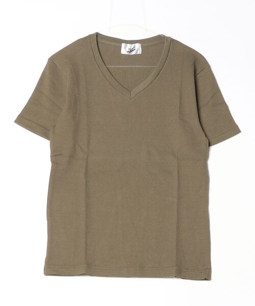 Bling Leads(ブリングリーズ)の「21/- サーマル Vネック 半袖 Tシャツ(Tシャツ/カットソー・メンズ・サックスブルー/グレー/ネイビー/カーキ/ホワイト/ライトピンク/ブラック・XL/M/L)」の4枚目の写真