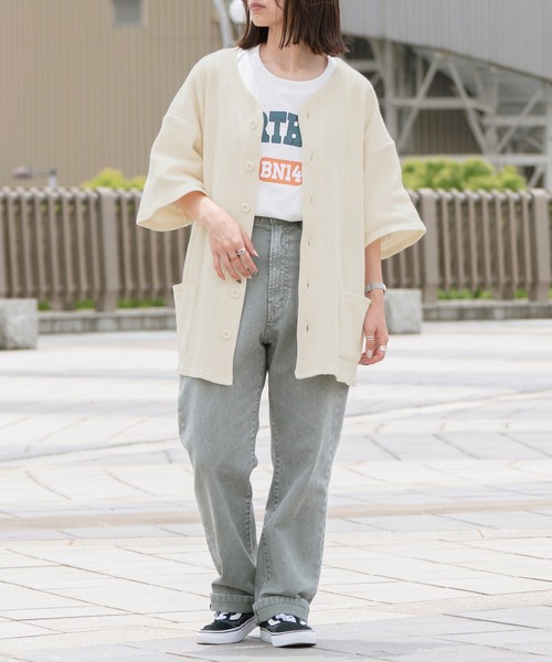 PairPair（ペアペア）の「サーマルカットソーカーデ（ユニセックス）（カーディガン/ボレロ・メンズ・ブラック/ブルー/アイボリー・FREE）」の10枚目の写真