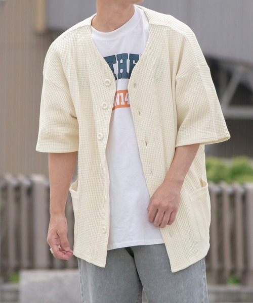 PairPair（ペアペア）の「サーマルカットソーカーデ（ユニセックス）（カーディガン/ボレロ・メンズ・ブラック/ブルー/アイボリー・FREE）」の16枚目の写真