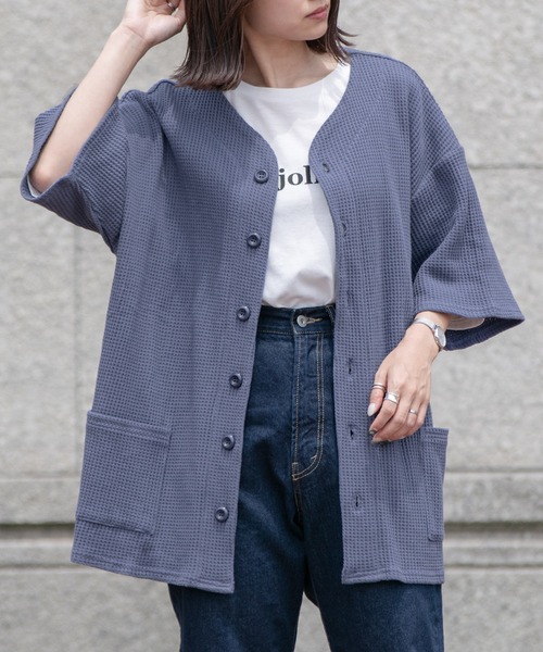 PairPair（ペアペア）の「サーマルカットソーカーデ（ユニセックス）（カーディガン/ボレロ・メンズ・ブラック/ブルー/アイボリー・FREE）」の21枚目の写真