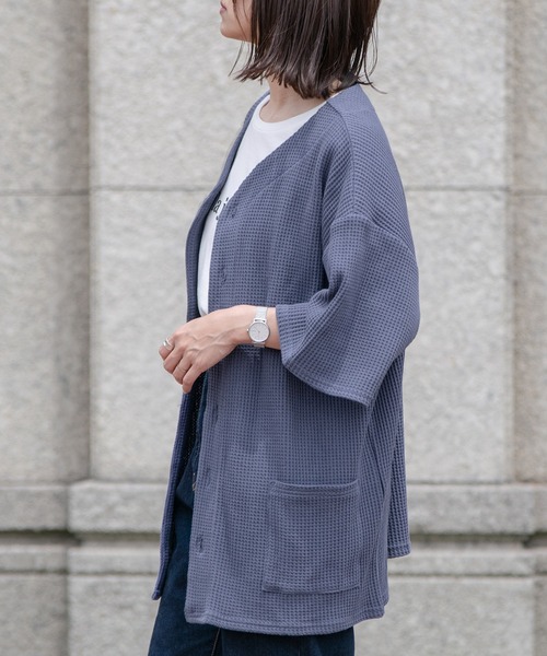 PairPair（ペアペア）の「サーマルカットソーカーデ（ユニセックス）（カーディガン/ボレロ・メンズ・ブラック/ブルー/アイボリー・FREE）」の22枚目の写真