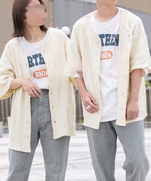 PairPair（ペアペア）の「サーマルカットソーカーデ（ユニセックス）（カーディガン/ボレロ・メンズ・ブラック/ブルー/アイボリー・FREE）」の9枚目の写真