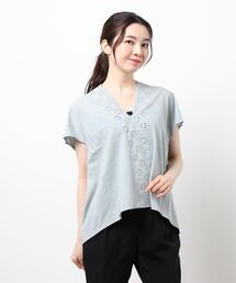 Samansa Mos2 blue | レースカットソー(Tシャツ/カットソー)