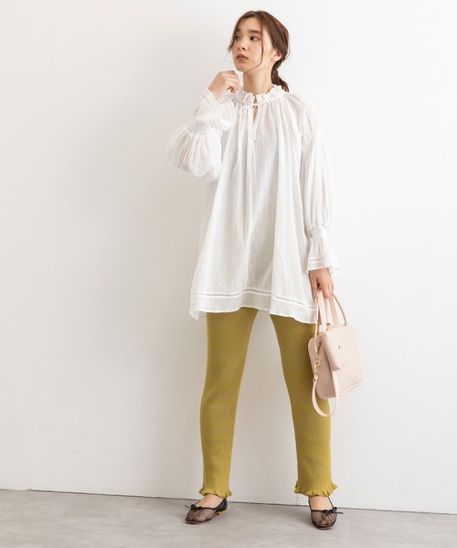 POU DOU DOU（プードゥドゥ）の「裾フリルニットパンツ（その他パンツ・レディース・イエロー/ブルー/モカ・3）」の5枚目の写真