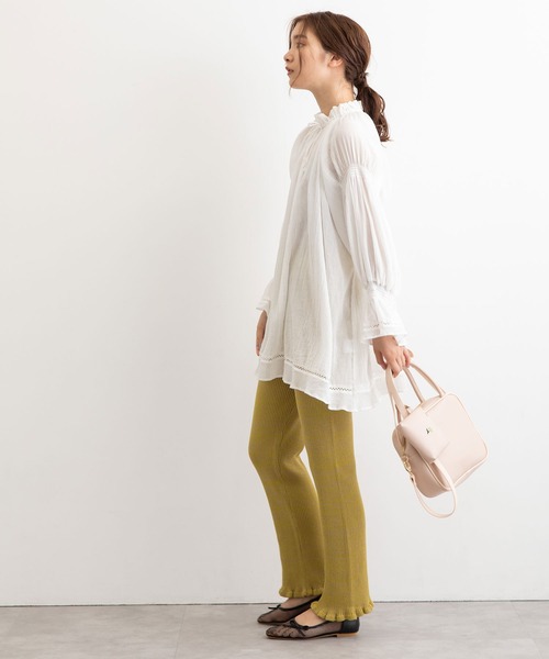 POU DOU DOU（プードゥドゥ）の「裾フリルニットパンツ（その他パンツ・レディース・イエロー/ブルー/モカ・3）」の6枚目の写真