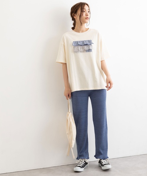 POU DOU DOU（プードゥドゥ）の「裾フリルニットパンツ（その他パンツ・レディース・イエロー/ブルー/モカ・3）」の19枚目の写真