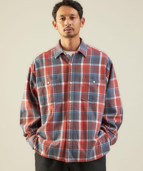 green label relaxing（グリーンレーベルリラクシング）の「＜GLR/ lab＞ コットン ヘビー チェック ネルシャツ（シャツ/ブラウス・メンズ・レッド/ダークブラウン・XL/S/M/L）」の13枚目の写真