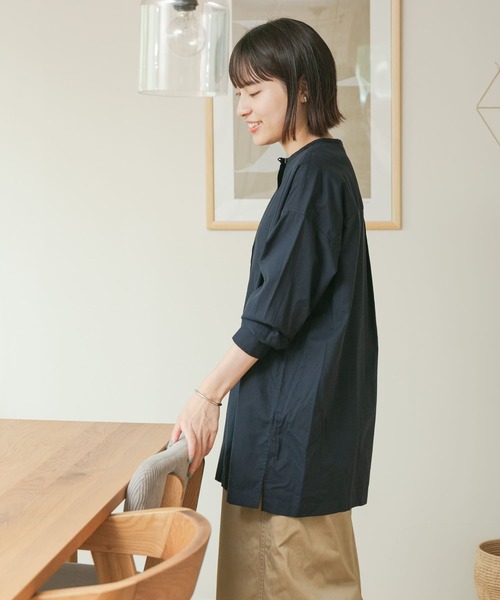 FORK&SPOON（フォークアンドスプーン）の「FORK&SPOON　ツイルシャツチュニック（シャツ/ブラウス・レディース・ネイビー/ストライプ・ONE）」の3枚目の写真