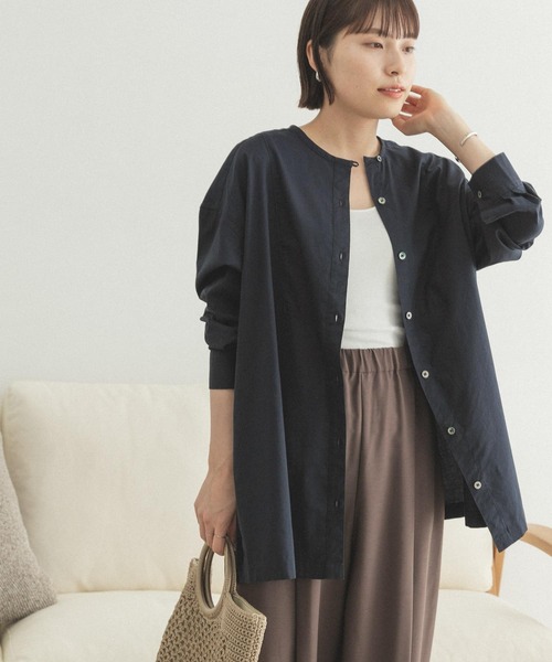 FORK&SPOON（フォークアンドスプーン）の「FORK&SPOON　ツイルシャツチュニック（シャツ/ブラウス・レディース・ネイビー/ストライプ・ONE）」の18枚目の写真