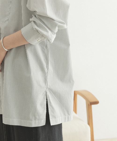 FORK&SPOON（フォークアンドスプーン）の「FORK&SPOON　ツイルシャツチュニック（シャツ/ブラウス・レディース・ネイビー/ストライプ・ONE）」の20枚目の写真