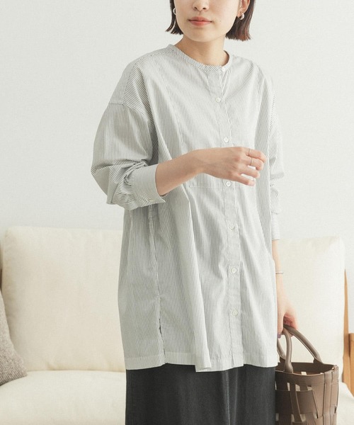 FORK&SPOON（フォークアンドスプーン）の「FORK&SPOON　ツイルシャツチュニック（シャツ/ブラウス・レディース・ネイビー/ストライプ・ONE）」の15枚目の写真