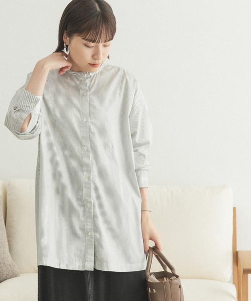 FORK&SPOON（フォークアンドスプーン）の「FORK&SPOON　ツイルシャツチュニック（シャツ/ブラウス・レディース・ネイビー/ストライプ・ONE）」の11枚目の写真