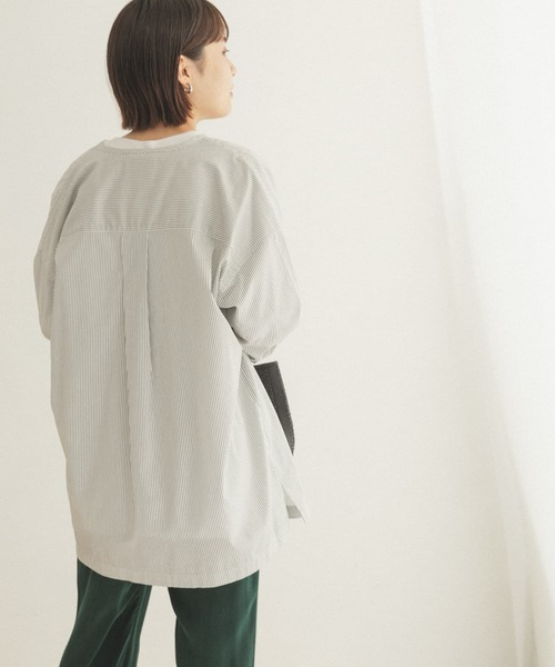 FORK&SPOON（フォークアンドスプーン）の「FORK&SPOON　ツイルシャツチュニック（シャツ/ブラウス・レディース・ネイビー/ストライプ・ONE）」の7枚目の写真