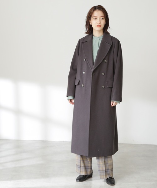 N.（N. Natural Beauty Basic）（エヌエヌナチュラルビューティーベーシック）の「【S Size Line】◆ビーバーメルトンロングチェスターコート（チェスターコート・レディース・チャコールグレー/ネイビー/グレー/カーキ/ホワイト系その他・SMALL/MEDIUM）」の7枚目の写真