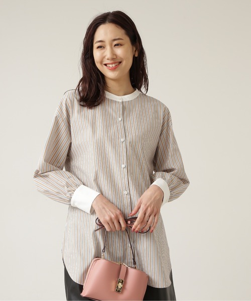 NATURAL BEAUTY BASIC(ナチュラルビューティーベーシック)の「クレリックフォルムシャツ/0171210901(シャツ/ブラウス・レディース・ベージュ系その他/ブルー系その他・MEDIUM/SMALL)」の5枚目の写真