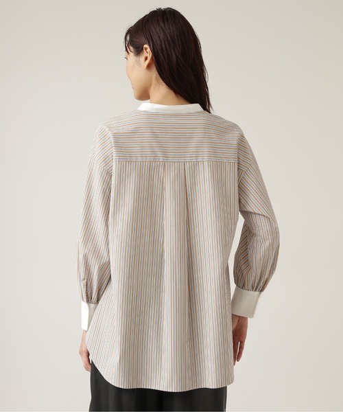 NATURAL BEAUTY BASIC(ナチュラルビューティーベーシック)の「クレリックフォルムシャツ/0171210901(シャツ/ブラウス・レディース・ベージュ系その他/ブルー系その他・MEDIUM/SMALL)」の7枚目の写真