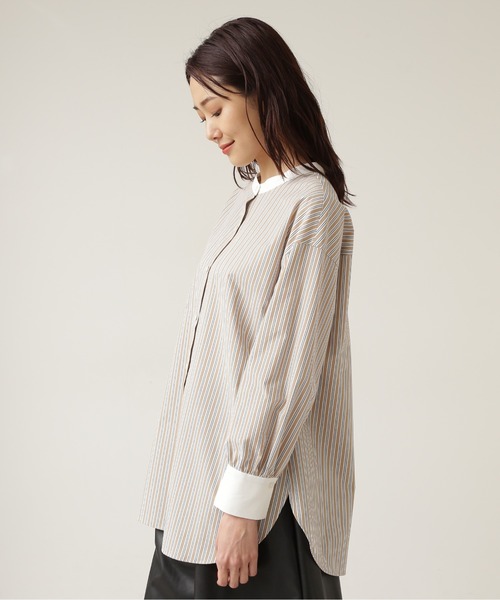 NATURAL BEAUTY BASIC(ナチュラルビューティーベーシック)の「クレリックフォルムシャツ/0171210901(シャツ/ブラウス・レディース・ベージュ系その他/ブルー系その他・MEDIUM/SMALL)」の8枚目の写真