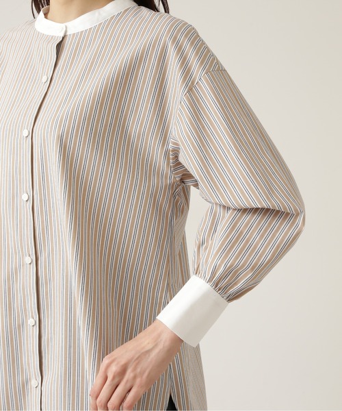 NATURAL BEAUTY BASIC(ナチュラルビューティーベーシック)の「クレリックフォルムシャツ/0171210901(シャツ/ブラウス・レディース・ベージュ系その他/ブルー系その他・MEDIUM/SMALL)」の10枚目の写真