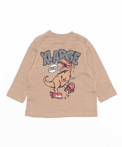 XLARGE KIDS(エクストララージキッズ)の「スケートダイナソー長袖゙Tシャツ(Tシャツ/カットソー・キッズ・ライトカーキ/ホワイト/ベージュ・140cm/130cm/110cm/120cm/90cm/100cm/80cm)」の5枚目の写真