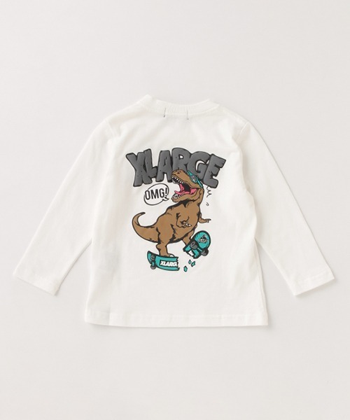 XLARGE KIDS(エクストララージキッズ)の「スケートダイナソー長袖゙Tシャツ(Tシャツ/カットソー・キッズ・ライトカーキ/ホワイト/ベージュ・140cm/130cm/110cm/120cm/90cm/100cm/80cm)」の7枚目の写真