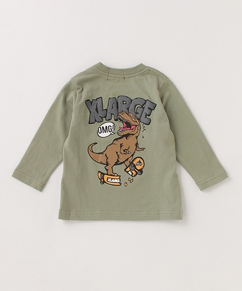 XLARGE KIDS(エクストララージキッズ)の「スケートダイナソー長袖゙Tシャツ(Tシャツ/カットソー・キッズ・ライトカーキ/ホワイト/ベージュ・140cm/130cm/110cm/120cm/90cm/100cm/80cm)」の8枚目の写真