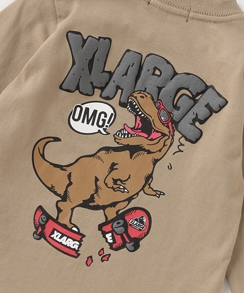 XLARGE KIDS(エクストララージキッズ)の「スケートダイナソー長袖゙Tシャツ(Tシャツ/カットソー・キッズ・ライトカーキ/ホワイト/ベージュ・140cm/130cm/110cm/120cm/90cm/100cm/80cm)」の12枚目の写真