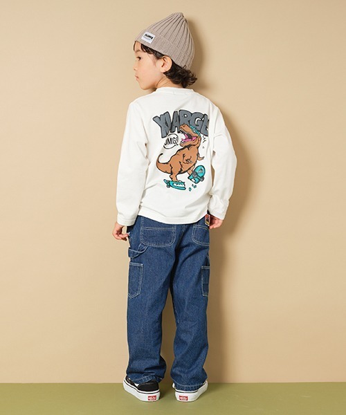 XLARGE KIDS(エクストララージキッズ)の「スケートダイナソー長袖゙Tシャツ(Tシャツ/カットソー・キッズ・ライトカーキ/ホワイト/ベージュ・140cm/130cm/110cm/120cm/90cm/100cm/80cm)」の22枚目の写真