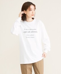 【洗える】コットンロングスリーブロゴTシャツ