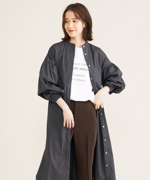 SHARE PARK（シェアパーク）の「【洗える】コットンロングスリーブロゴTシャツ（Tシャツ/カットソー・レディース・ホワイト系/グレー系/ベージュ系・F）」の11枚目の写真