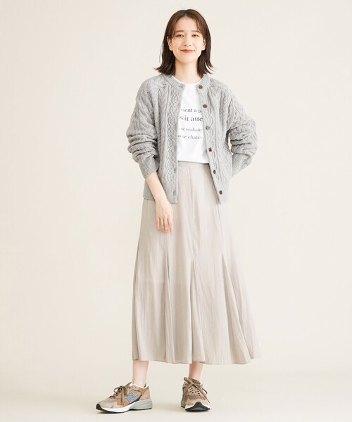 SHARE PARK（シェアパーク）の「【洗える】コットンロングスリーブロゴTシャツ（Tシャツ/カットソー・レディース・ホワイト系/グレー系/ベージュ系・F）」の13枚目の写真