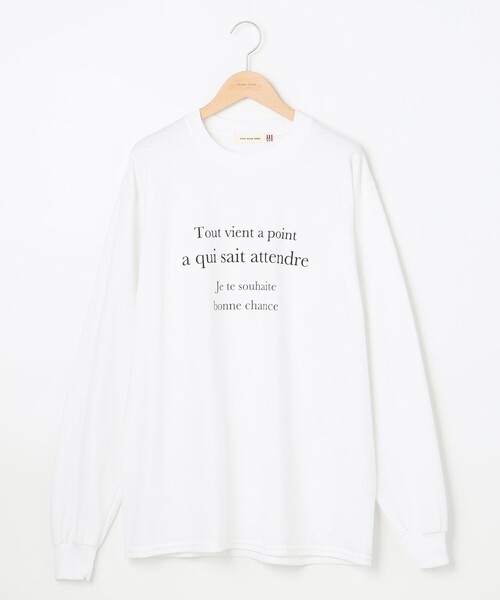 SHARE PARK（シェアパーク）の「【洗える】コットンロングスリーブロゴTシャツ（Tシャツ/カットソー・レディース・ホワイト系/グレー系/ベージュ系・F）」の16枚目の写真