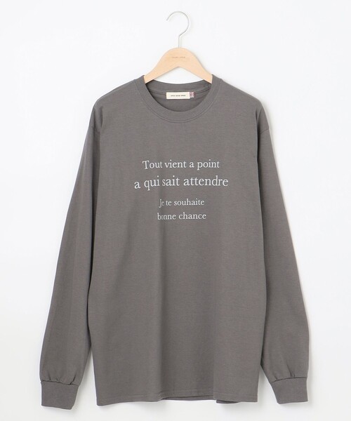 SHARE PARK（シェアパーク）の「【洗える】コットンロングスリーブロゴTシャツ（Tシャツ/カットソー・レディース・ホワイト系/グレー系/ベージュ系・F）」の17枚目の写真