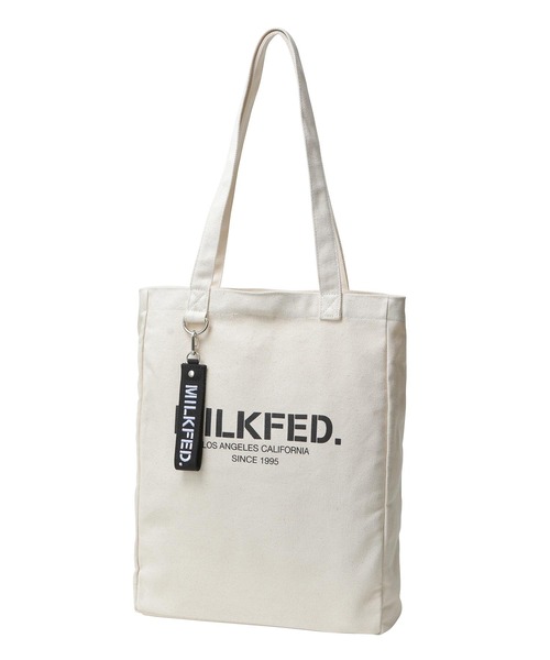 MILKFED.(ミルクフェド)の「STENCIL SQUARE TOTE BAG(トートバッグ・レディース・ホワイト/ブラック/ベージュ・ONE SIZE)」の2枚目の写真